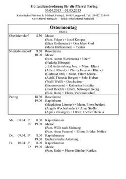 Gottesdienstordnung 06.04. - Pfarrei St.Michael in Paring