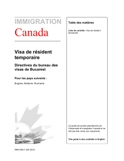 IMM 5861 F - Citoyenneté et Immigration Canada