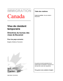 IMM 5861 F - Citoyennet&eacute; et Immigration Canada