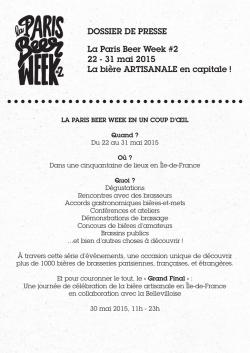DOSSIER DE PRESSE La Paris Beer Week #2 22