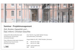 Zeit, Kosten, Kapazit&auml;t und Dipl. Inform. Christian Glaschke
