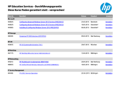 HP Education Services - Durchf&uuml;hrungsgarantie Diese Kurse finden