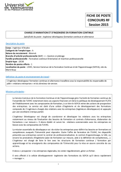 J2E30 - Université de Valenciennes et du Hainaut