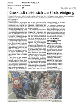 Eine Stadt r&uuml;stet sich zur Gro&szlig;reinigung (Lokal)