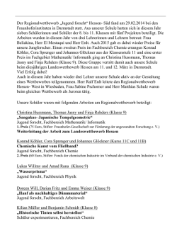 Jugend forscht - Graf-Stauffenberg