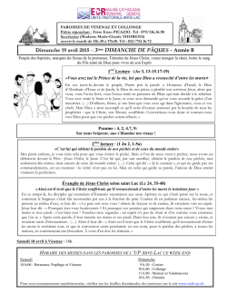 Feuille dominicale du 19 avril 2015