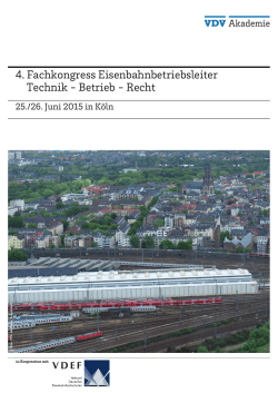 4. Fachkongress Eisenbahnbetriebsleiter Technik - VDV