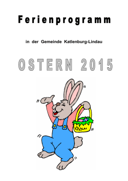 Ferienprogramm Ostern 2015 - Katlenburg