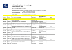 ECTS-Liste Career Center-Veranstaltungen Sommersemester 2015