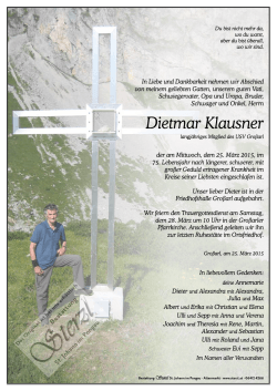 Dietmar Klausner - Bestattung Sterzl
