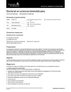Doctorat en sciences biom&eacute;dicales