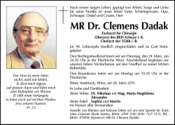 MR Dr. Clemens Dadak