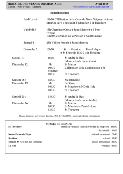Horaire des messes - Paroisse Sanctus en Viennois
