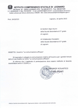incontro dott.ssa Soatto - ISTITUTO COMPRENSIVO di LEGNARO