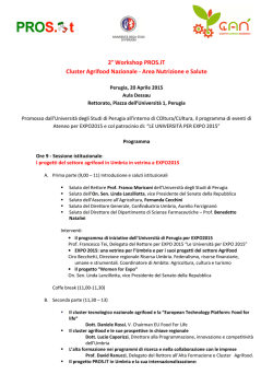 Il programma dei lavori - Universit&agrave; degli Studi di Perugia