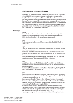 Merkurgarten - Jahresbericht 2014