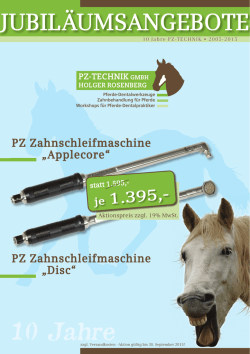 JUBIL&Auml;UMSANGEBOTE 10 Jahre - PZ