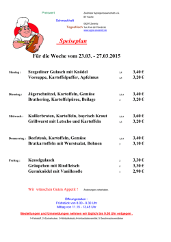 Speiseplan - Agrargenossenschaft Zwönitz eG