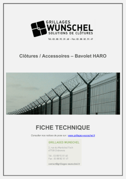 Bavolet HARO FICHE TECHNIQUE