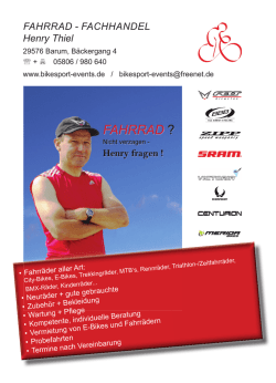 FAHRRAD - FACHHANDEL Henry Thiel - Bikesport
