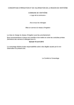 Avis mise en service du réseau 2015