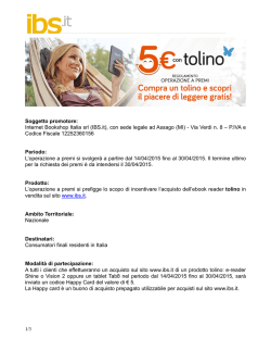 Soggetto promotore: Internet Bookshop Italia srl (IBS.it), con sede