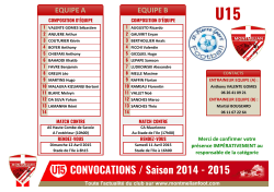 CONVOCATIONS / Saison 2014