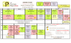 HORAIRE STUDIO Session Printemps II 2015