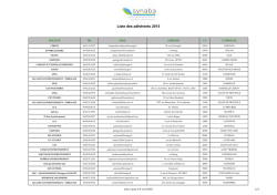 Liste des membres du SYNABA - F&eacute;deration nationale des
