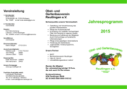 Jahresprogramm 2015 - Obst- und Gartenbauverein Reutlingen