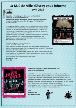 La MJC de Ville d`Avray vous informe avril 2015
