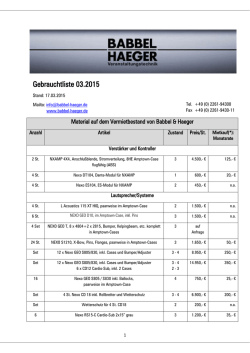 Gebrauchtliste 03/2015
