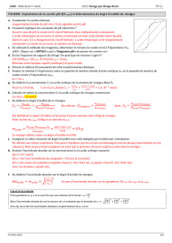 TP 12 - D&eacute;termination du degr&eacute; d`un vinaigre par pH