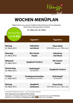 WOCHEN-MENÜPLAN
