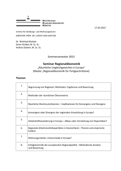 Seminar Regionalökonomik