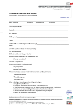 INTERESSENTENBOGEN SPORTKLASSE