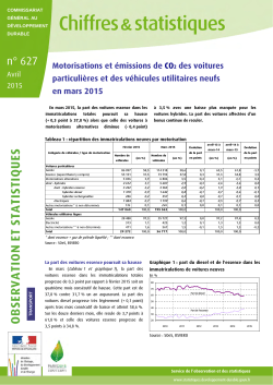 Chiffres & statistiques n° 627 - avril 2015