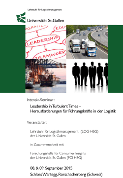 Folie 1 - Lehrstuhl für Logistikmanagement