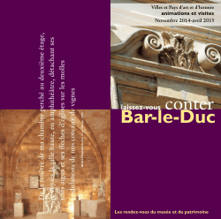 Novembre 2014-avril 2015 - Office de Tourisme de Bar le Duc