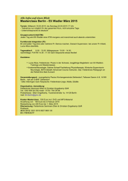 Kursinformationen Zusammenfassung