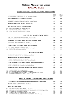William Mason Fine Wines SPRING SALE