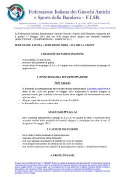Bando nuovo giudici 2015 - Federazione Italiana Sbandieratori