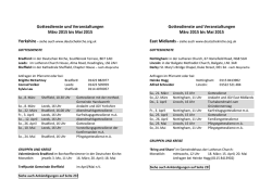 Gottesdienste und Veranstaltungen M&auml;rz 2015 bis Mai 2015