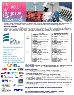 Programme de formation IGEE pour Polytechnique Montréal