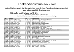 Thekendienstplan Saison 2015