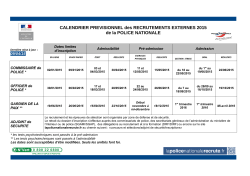 Calendrier prévisionnel des recrutements externes 2015