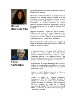 le CV des conférenciers