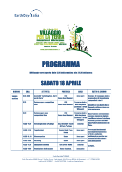 Programma Villaggio per la Terra 18-19 Aprile