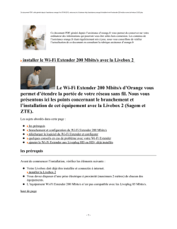 installer le Wi-Fi Extender 200 Mbits/s avec la Livebox 2