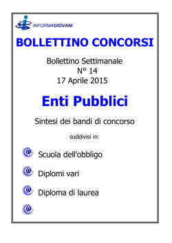 Bollettino settimanale Concorsi